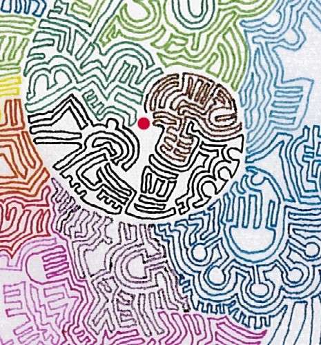 Bild 1: Beginn der Einstrichzeichnung beim roten Punkt